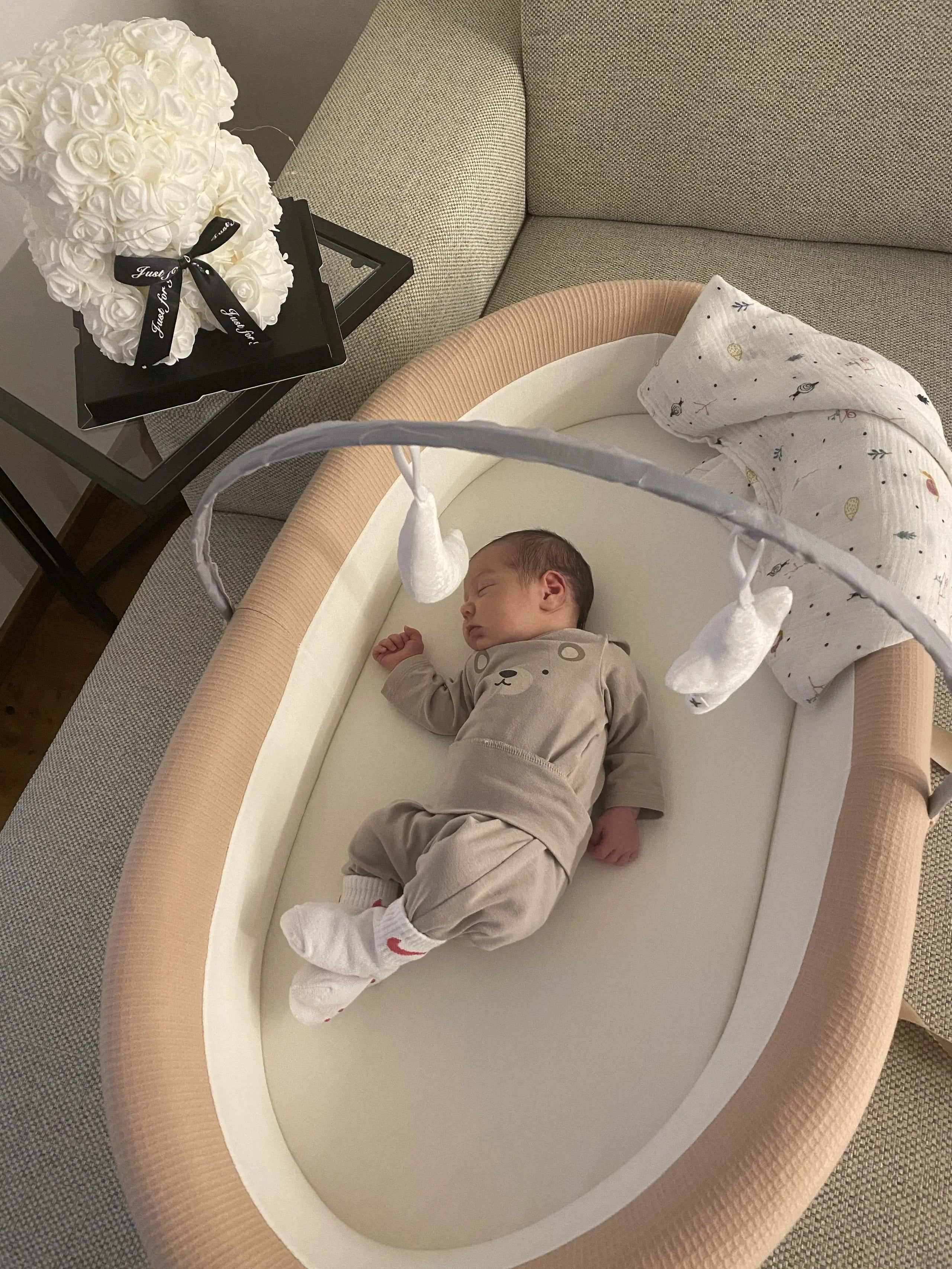 BABY NEST CO-SLEEPING BABY BED 90x56cm - Nude